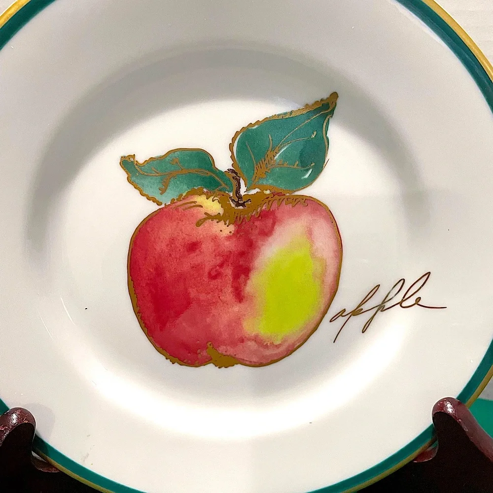 Crate & Barrel Apple Design Cup and Salad Plate